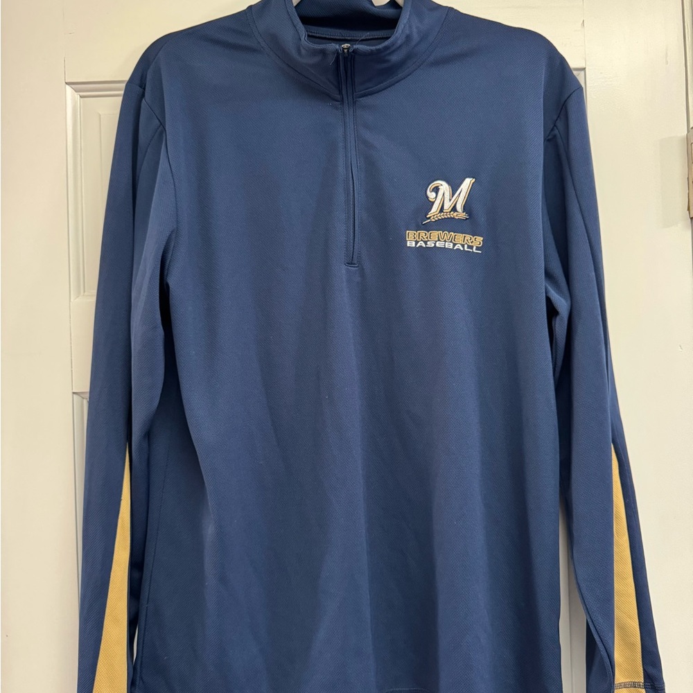 Majestic Navy Blue Athletic Pullover MLB Brewers